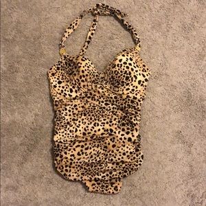 Victoria Secret leopard print halter bathing suit